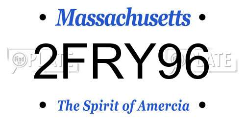 2FRY96 Massachusetts License Plate