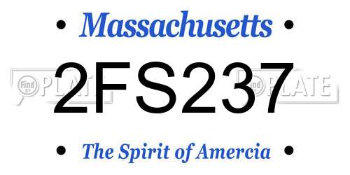 2FS237 Massachusetts License Plate