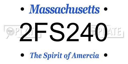 2FS240 Massachusetts License Plate