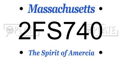 2FS740 Massachusetts License Plate