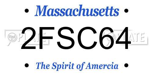 2FSC64 Massachusetts License Plate