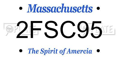 2FSC95 Massachusetts License Plate