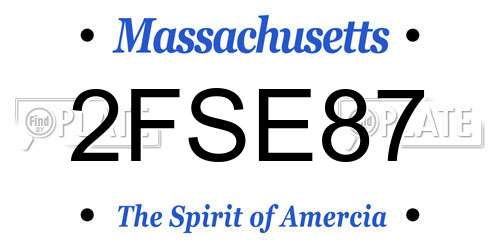 2FSE87 Massachusetts License Plate