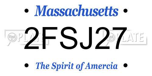 2FSJ27 Massachusetts License Plate
