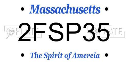 2FSP35 Massachusetts License Plate