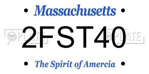 2FST40 Massachusetts License Plate