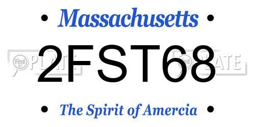 2FST68 Massachusetts License Plate