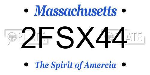 2FSX44 Massachusetts License Plate