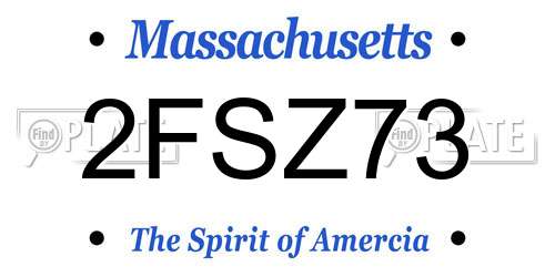 2FSZ73 Massachusetts License Plate