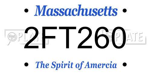 2FT260 Massachusetts License Plate