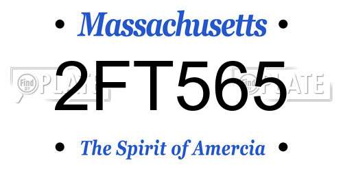 2FT565 Massachusetts License Plate