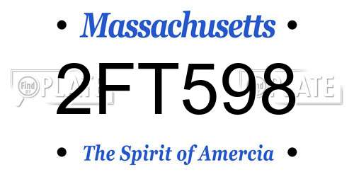 2FT598 Massachusetts License Plate