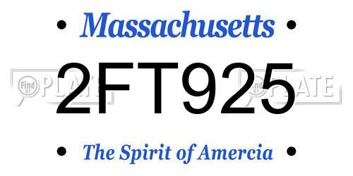 2FT925 Massachusetts License Plate