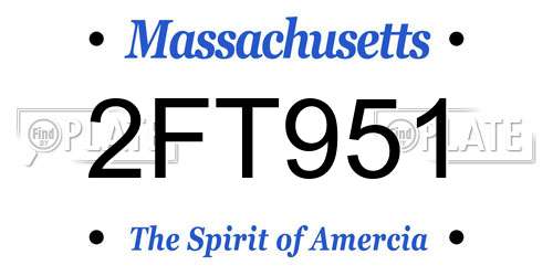 2FT951 Massachusetts License Plate