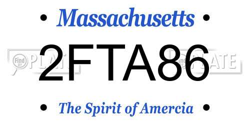2FTA86 Massachusetts License Plate