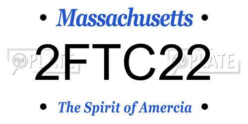 2FTC22 Massachusetts License Plate