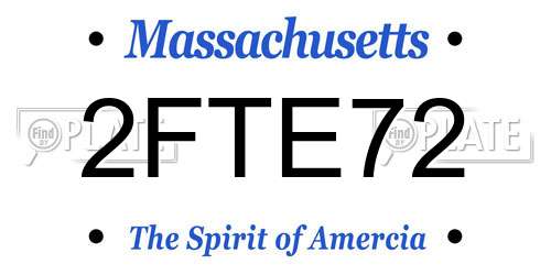 2FTE72 Massachusetts License Plate