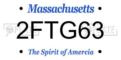 2FTG63 Massachusetts License Plate