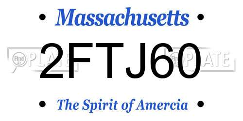 2FTJ60 Massachusetts License Plate