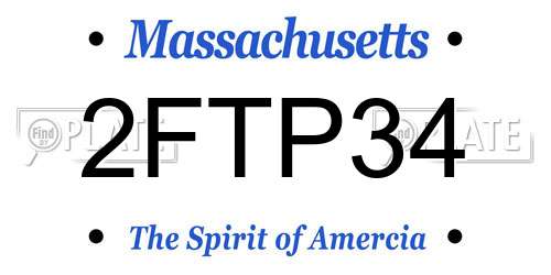2FTP34 Massachusetts License Plate