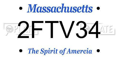 2FTV34 Massachusetts License Plate