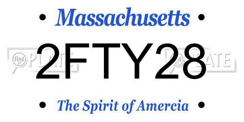 2FTY28 Massachusetts License Plate