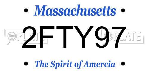2FTY97 Massachusetts License Plate