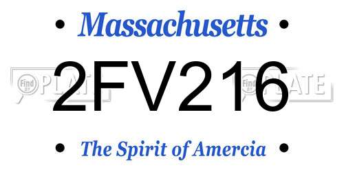 2FV216 Massachusetts License Plate