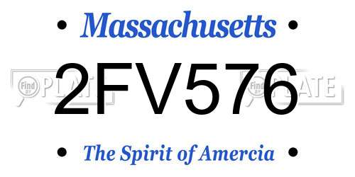 2FV576 Massachusetts License Plate