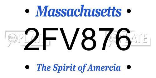 2FV876 Massachusetts License Plate