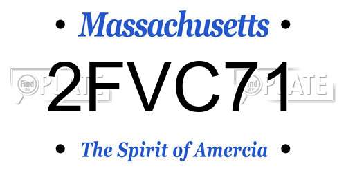2FVC71 Massachusetts License Plate