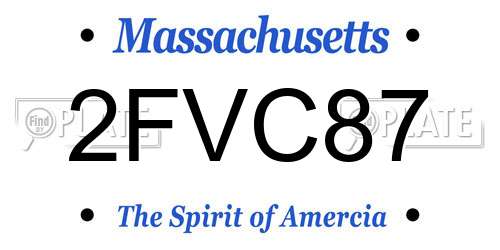 2FVC87 Massachusetts License Plate