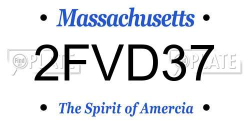 2FVD37 Massachusetts License Plate