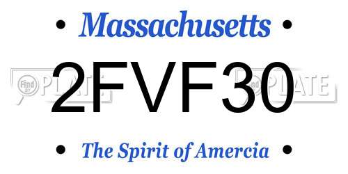 2FVF30 Massachusetts License Plate