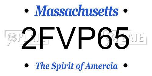 2FVP65 Massachusetts License Plate