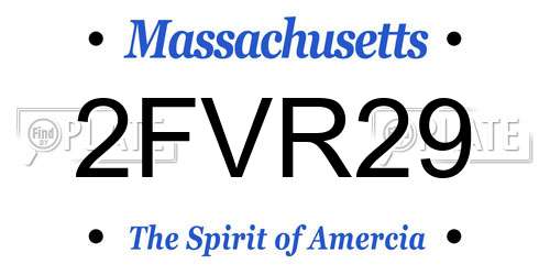 2FVR29 Massachusetts License Plate