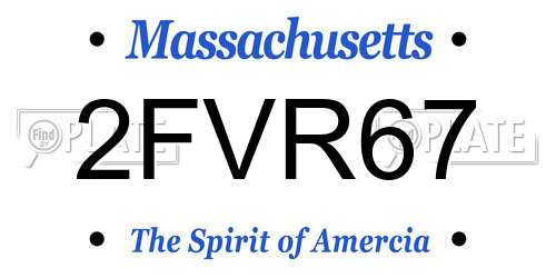 2FVR67 Massachusetts License Plate