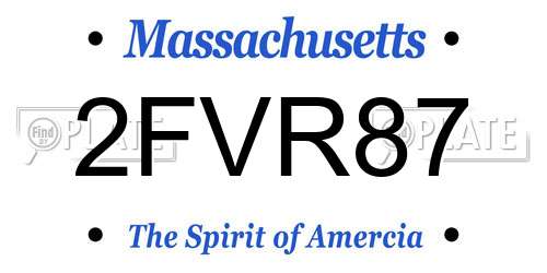 2FVR87 Massachusetts License Plate