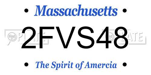 2FVS48 Massachusetts License Plate