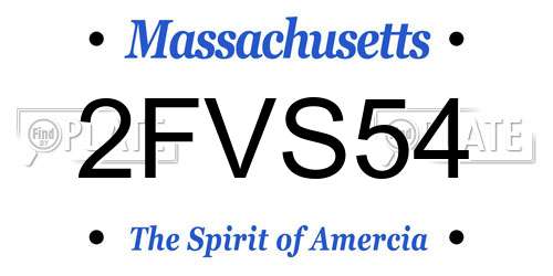 2FVS54 Massachusetts License Plate