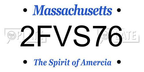 2FVS76 Massachusetts License Plate