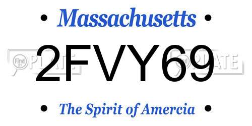 2FVY69 Massachusetts License Plate