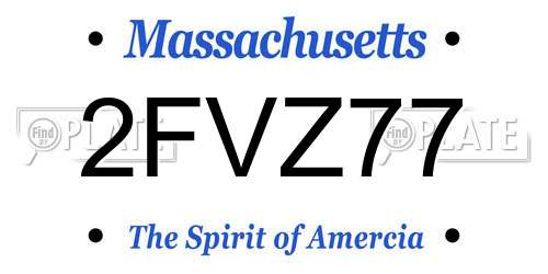 2FVZ77 Massachusetts License Plate