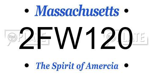 2FW120 Massachusetts License Plate