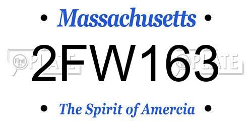 2FW163 Massachusetts License Plate