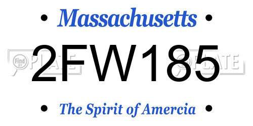 2FW185 Massachusetts License Plate
