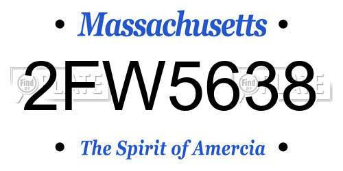 2FW5638 Massachusetts License Plate