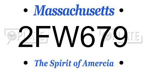 2FW679 Massachusetts License Plate