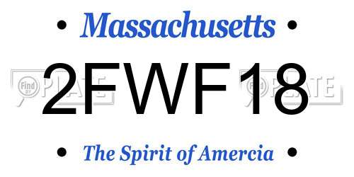 2FWF18 Massachusetts License Plate