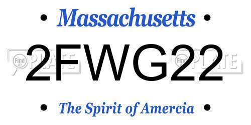 2FWG22 Massachusetts License Plate